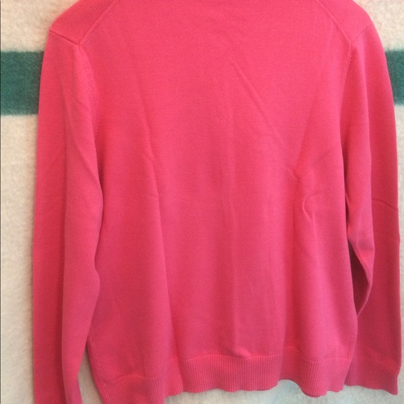 NWOT 16 Lands End Pink Cotton Cardigan - Picture 3 of 4